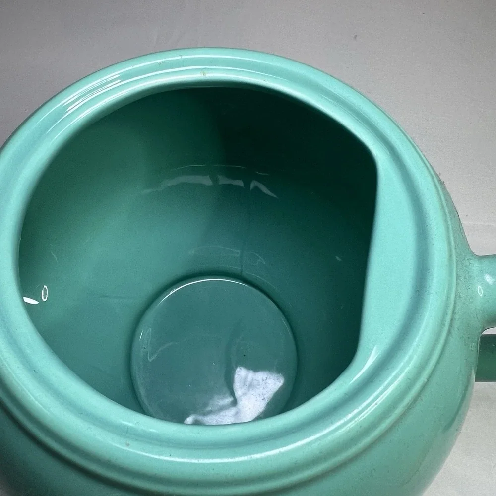 Vintage Cracker Barrel Tea‎ Pot Blue Ceramic Aqua Green